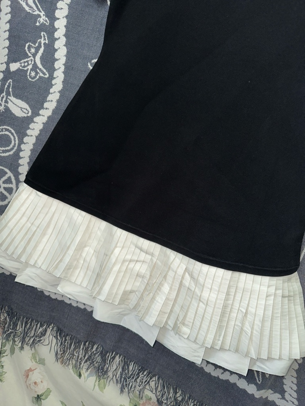 Simkhai Short-Sleeve Tee Dress with White Pleated Hem - Picture 5 of 5